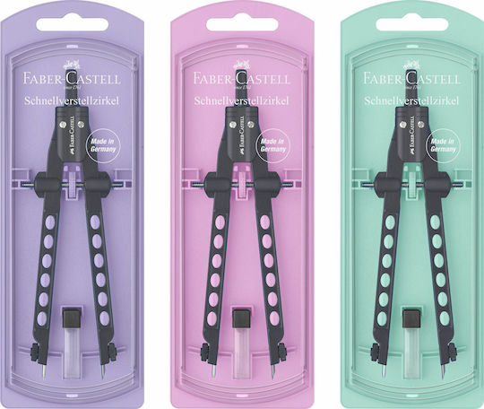 Faber-Castell Compass with Point and Circle Cutter in Case (Μiscellaneous colours)