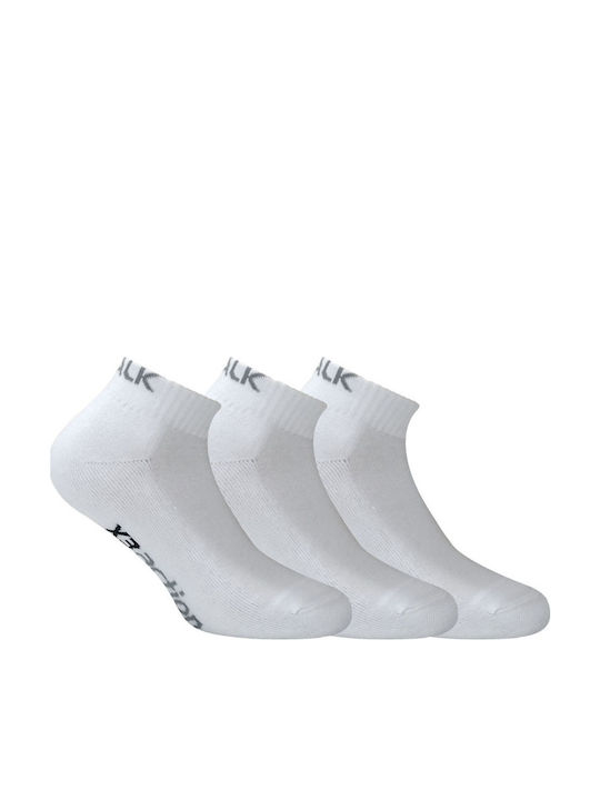 Walk Γυναικείες Μονόχρωμες Κάλτσες Λευκές 3Pack