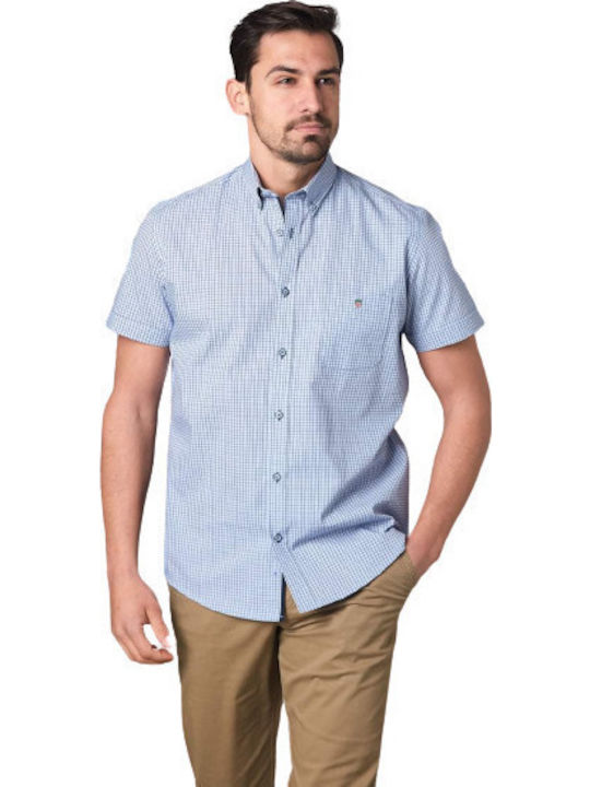 Visconti Short-sleeved Shirt Checked Light Blue