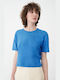 American Vintage Summer Women's Blouse Short Sleeve Blue