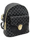 Damentasche Rucksack aus Kunstleder Schwarz/Gold