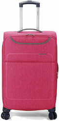 Benzi Μεσαία Βαλίτσα με ύψος 65cm σε Ροζ χρώμα