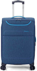 Benzi Μεσαία Βαλίτσα με ύψος 65cm σε Μπλε χρώμα