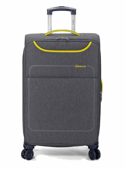 Benzi Valiză Mare De Călătorie Din Material Textil Gri Cu 4 Roți Înălțime 75 Cm
