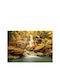 Fototapet de Perete 250x175cm Sunny Waterfall Tesatura