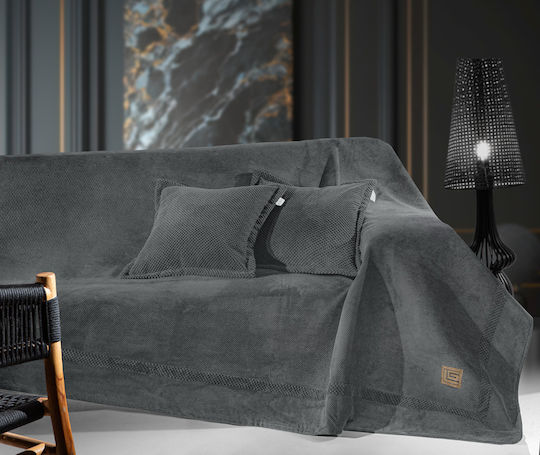 Guy Laroche Rubicon Ριχτάρι Πολυθρόνας Δύο 'Οψεων 150x170εκ. Anthracite