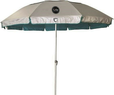 Campo Formă în U Umbrelă de Plajă Aluminiu cu Diametru de 2.2m cu Protecție UV și Ventilație Albastru