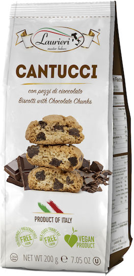 Laurieri Μπισκότα Cantucci Αμυγδάλου με Κομματάκια Chocolate Vegan 200gr