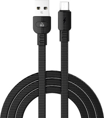 Powertech Armor Geflochten / Flach USB 2.0 auf Micro-USB-Kabel Schwarz 1m (PTR-0097) 1Stück