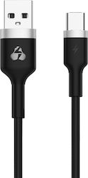 Powertech Metal Braided USB 2.0 Cable USB-C male - USB-A male 15W Μαύρο 1m (PTR-0096)
