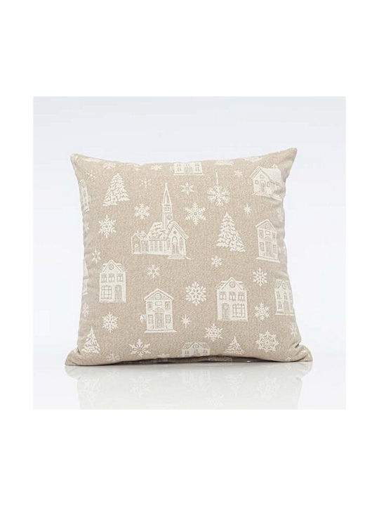 Eurolamp Christmas Decorative Pillow Square Beige 40x40cm