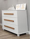 Olivia Baby Dresser with 3 Drawers White 85x50x95cm