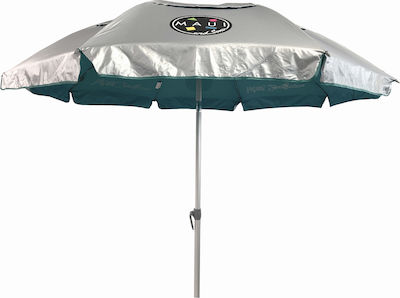 Maui & Sons And Sons 1931 Foldable Beach Umbrella Aluminum Diameter 1.9m with UV Protection and Air Vent Blue