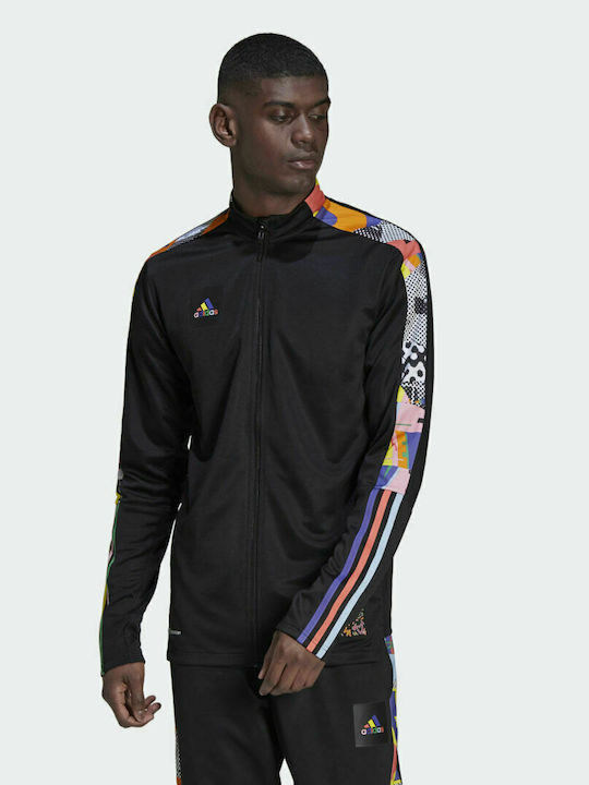Adidas Tiro Pride Ανδρική Ζακέτα με Φερμουάρ Μαύρη