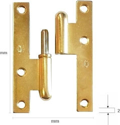 Amig 403 Scharnier Tür Abheben Metallisch Gold Links 95x52mm 1Stück