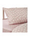Whitegg Σετ Σεντόνια Μονά Βαμβακερά Pink 165x240cm 3τμχ