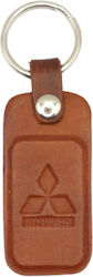 Key ring leather key ring brown MITSUBISHI 7084-k