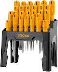 Ingco Set 26 Magnetic Screwdrivers