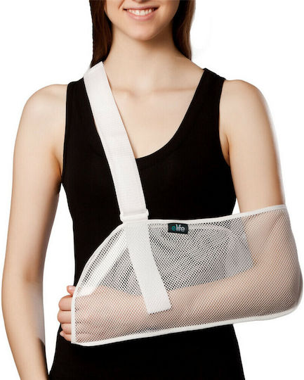 E-Life Bracing Arm Sling Shoulder with Thumb White E-AR003