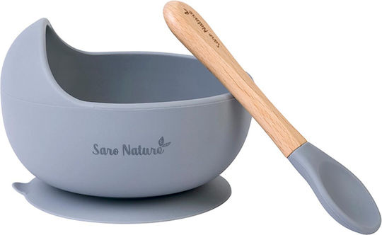 Saro Feeding Set made of Silicone Blue 2pcs for 4+ months