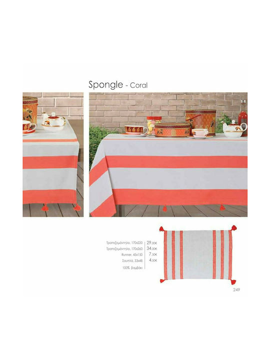 Nef-Nef Homeware Spongle Placemat Fabric Orange 48x33cm 1pcs