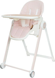 FreeOn Sven Pliabil Scaun de masă pentru bebeluși cu cadru din plastic și scaun din material textil Roz
