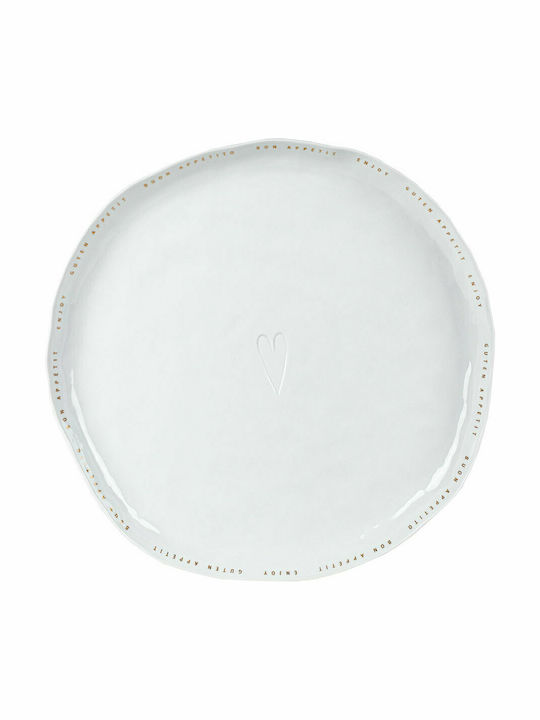 Raeder Bon Apetit Servierplatte aus Porzellan Weiß mit Durchmesser 33cm 1Stück