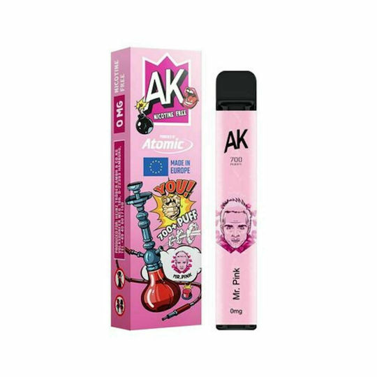 Atomic Disposable E-Cigarette 700 Puffs Mr Pink Without Nicotine 2ml Pink