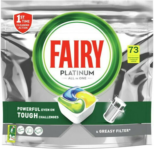 Fairy Platinum All In One 73 Dishwasher Pods Lemon
