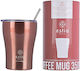 Estia Coffee Mug Save The Aegean Glass Thermos Stainless Steel BPA Free Rose Gold with Straw