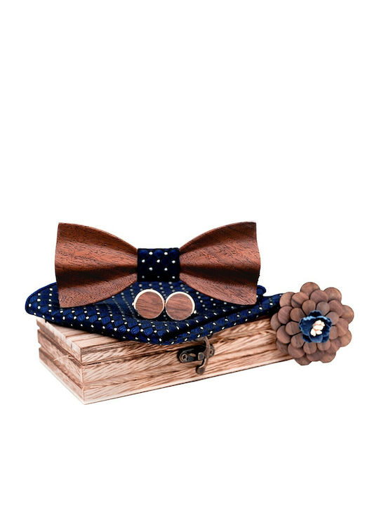 Legend Accessories Wooden Bow Tie Set with Pin,...