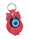 Kostibas Fashion Handmade Leather Eye Keychain Red