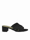 Mules mit Chunky Niedrig Absatz in Schwarz Farbe