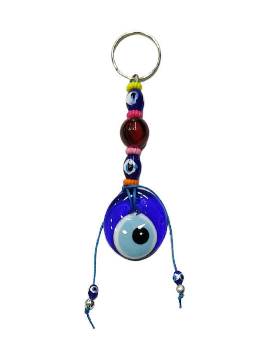 Kostibas Fashion Handmade Metallic Eye Keychain Blue