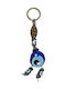 Kostibas Fashion Handmade Metallic Eye Keychain Blue