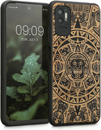 KWmobile Maya Calendar Art Back Cover Ξύλινο Light Brown / Black (Redmi Note 10 5G / Poco M3 Pro)
