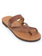 Women's sandals Climatsakis cross straps brown 051