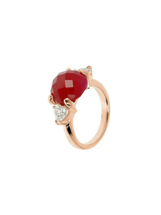 Bronzallure Felicia Valentine Day Ring, Δαχτυλίδι Ορειχάλκινο με ροζ χρύσωμα 18Κ 03140-WSBZ02017.PA-14