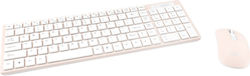 Andowl Q-7003 Fără fir Set tastatură și mouse UK Roz