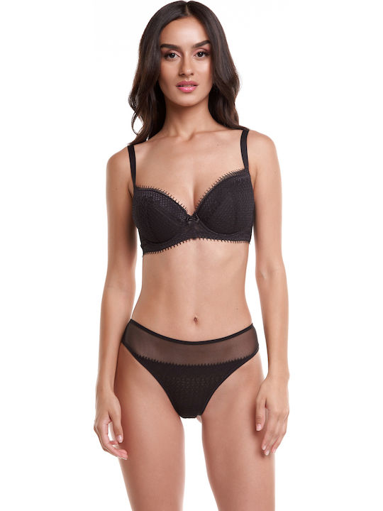 Miss Rosy Negru Sutien fără căptușeală