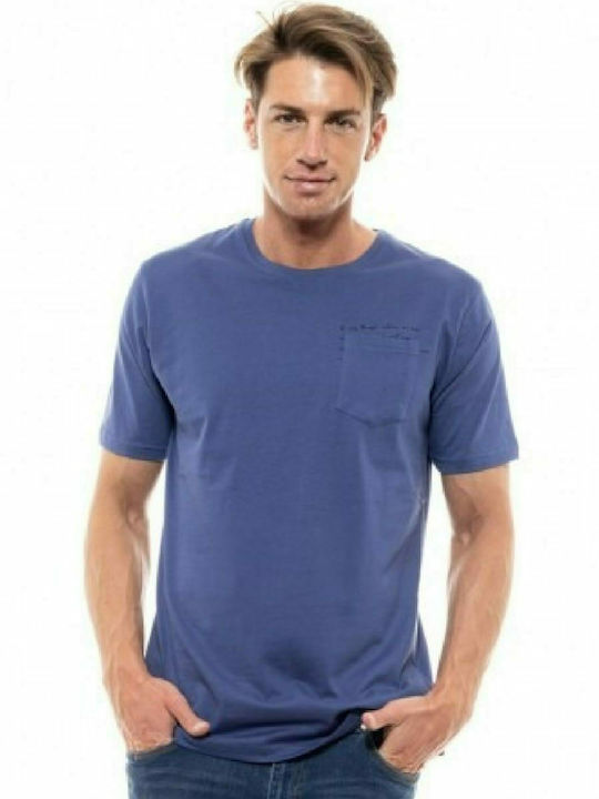 Biston Herren T-Shirt Kurzarm Blau