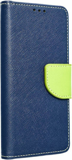 Fancy Brieftasche Synthetisches Leder Navy Blue / Lime (Motorola G51 5G)