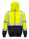 Portwest Men's Long Sleeve Work Sweatshirt Yellow with Reflective Tapes and Hood