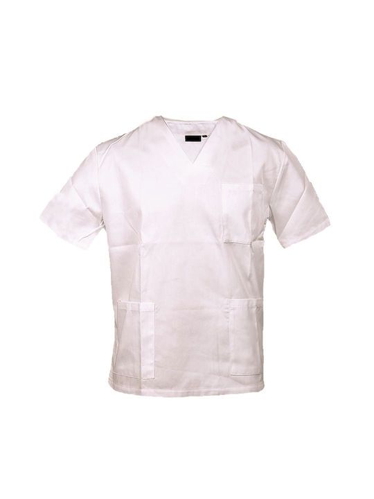 Palatex Work T-Shirt White Short Sleeve V