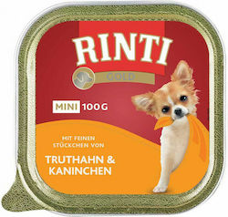 Rinti Gold Wet Dog Food Tray with Turkey and Rabbit 1 x 100gr FD-