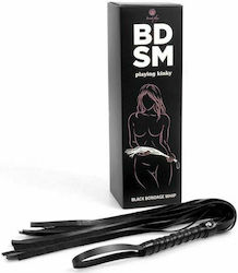 Secretplay BDSM Playing Kinky Μαστίγιο Black Bondage Whip σε Μαύρο Χρώμα