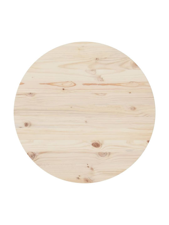 vidaXL Round Table Surface made of Solid Wood 80x80x2.5cm 813649 1pcs