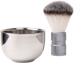 Boobam Shaving Bowl and Brush Silver