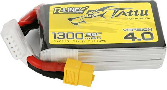 Tattu R-Line V4 Μπαταρία Li-Po 14.8V 1300mAh 130C 4S XT60 για Τηλεκατευθυνόμενο