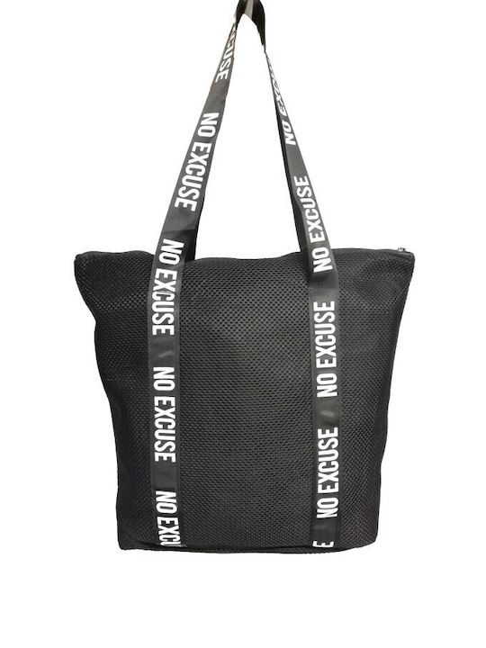 Beach Shoulder Bag with Black Straps